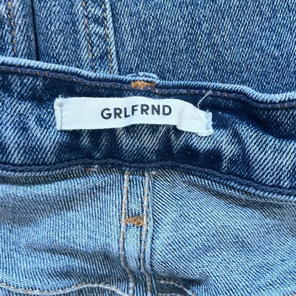 GRLFRND Karolina Crop Slightly Distressed Blue Denim Jean Sixpence Wash Size 31 - Picture 7 of 11